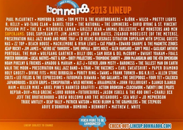 bonnaroo lineup photo