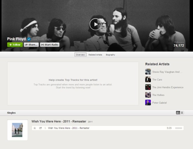 pink floyd screenshot spotify