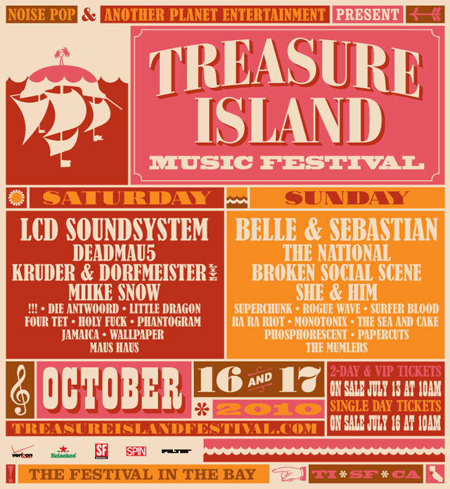 2010 Treasure Island Music Festival Lineup Announced