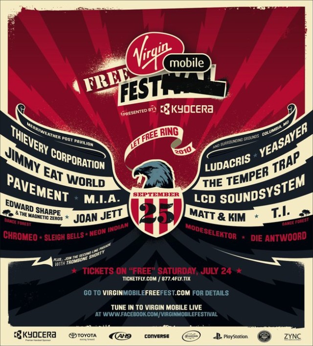 Virgin Mobile FreeFest Lineup Announced: M.I.A., LCD Soundsystem and Pavement
