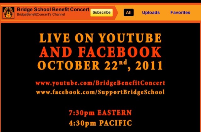 Bridge School Benefit Webcast Today on YouTube, Facebook