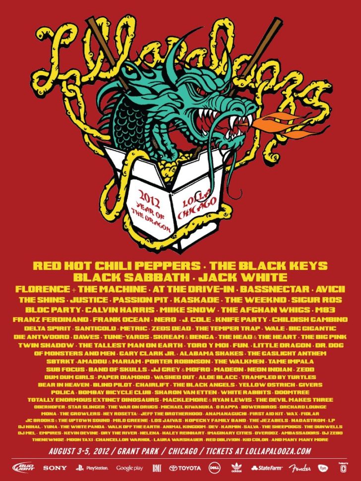 Lollapalooza 2012 Lineup Announced: Red Hot Chili Peppers, Black Keys, Black Sabbath, Jack White and more…