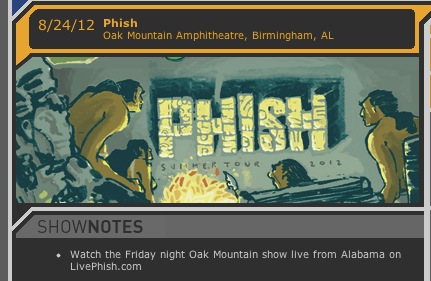 LivePhish.com to Offer Webcast From Sold-Out Show @ Oak Mountain Fri. 8/24