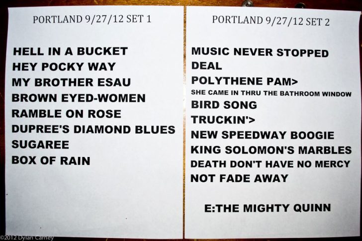 SETLIST / VIDEO:  Furthur @ Edgefield in Troutdale, OR 9/27/12