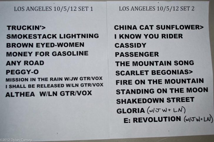 SETLIST: Furthur @ Greek Theatre, Los Angeles, CA 10/5/12