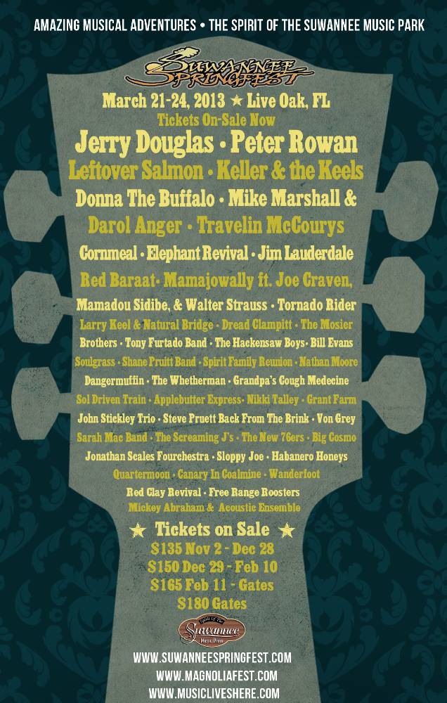 Suwannee Springfest 2013 Lineup