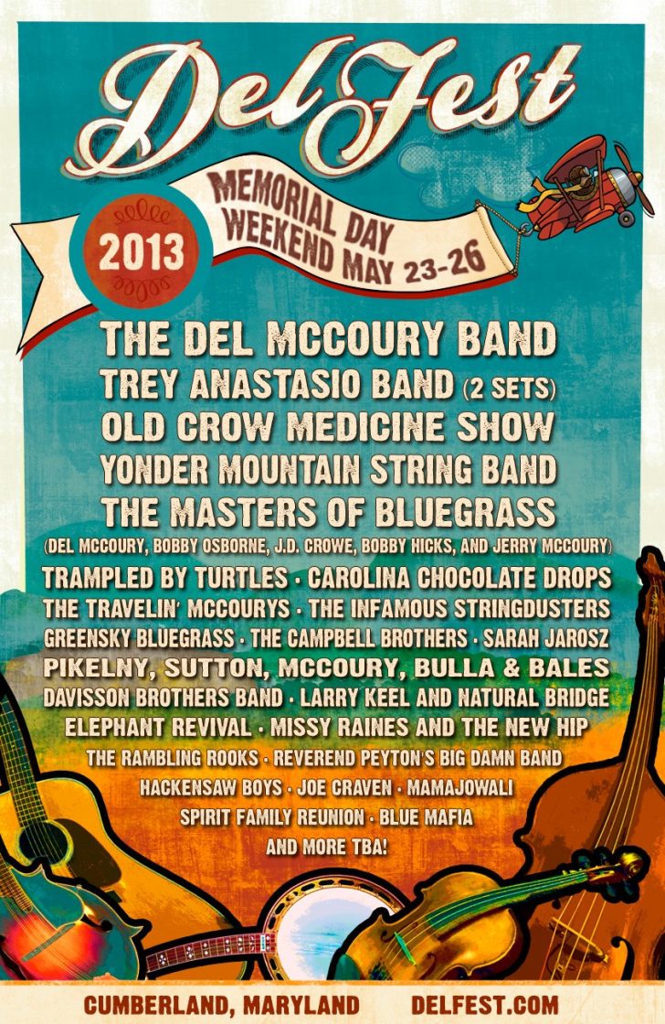 DelFest 2013 Lineup:  Trey Anastasio Band, YMSB, Old Crow Medicine Show, Greensky Bluegrass & More