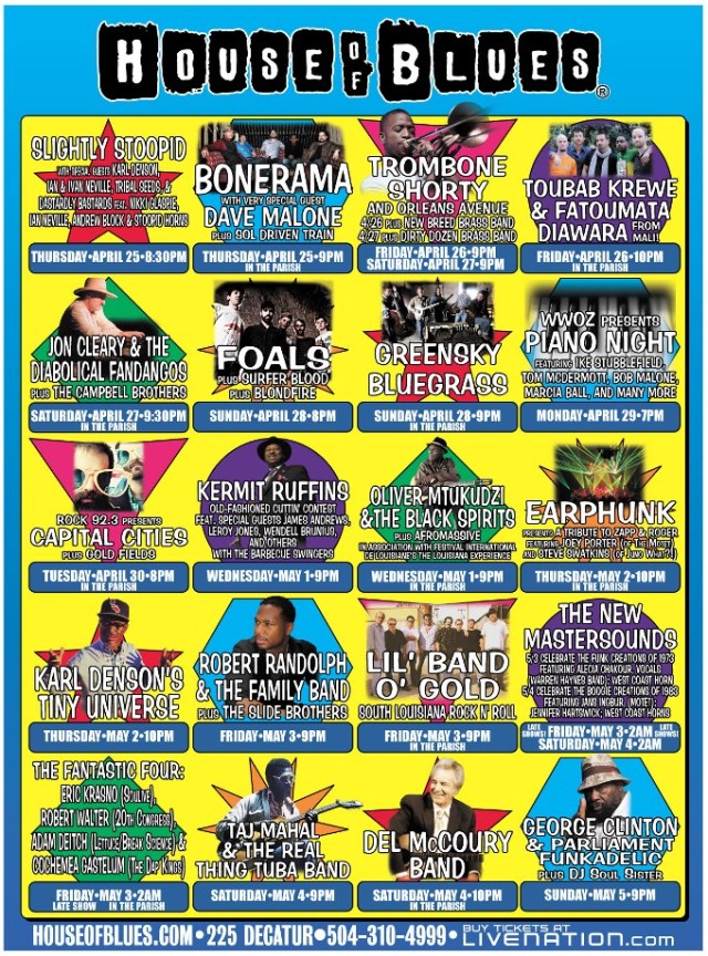 House of Blues NOLA Releases Late Night Jazz Fest Schedule