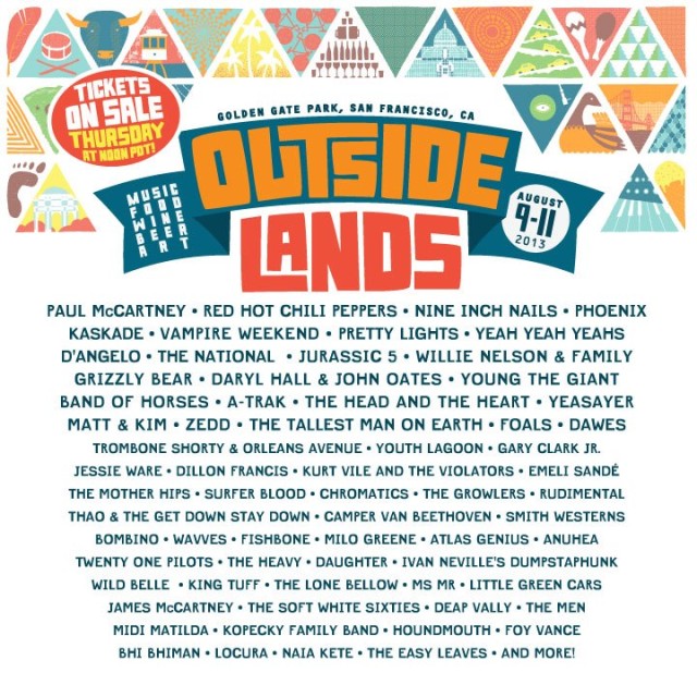 OUTSIDE LANDS 2013:  Paul McCartney, NIN, RHCP, Phoenix, Gary Clark Jr. & More