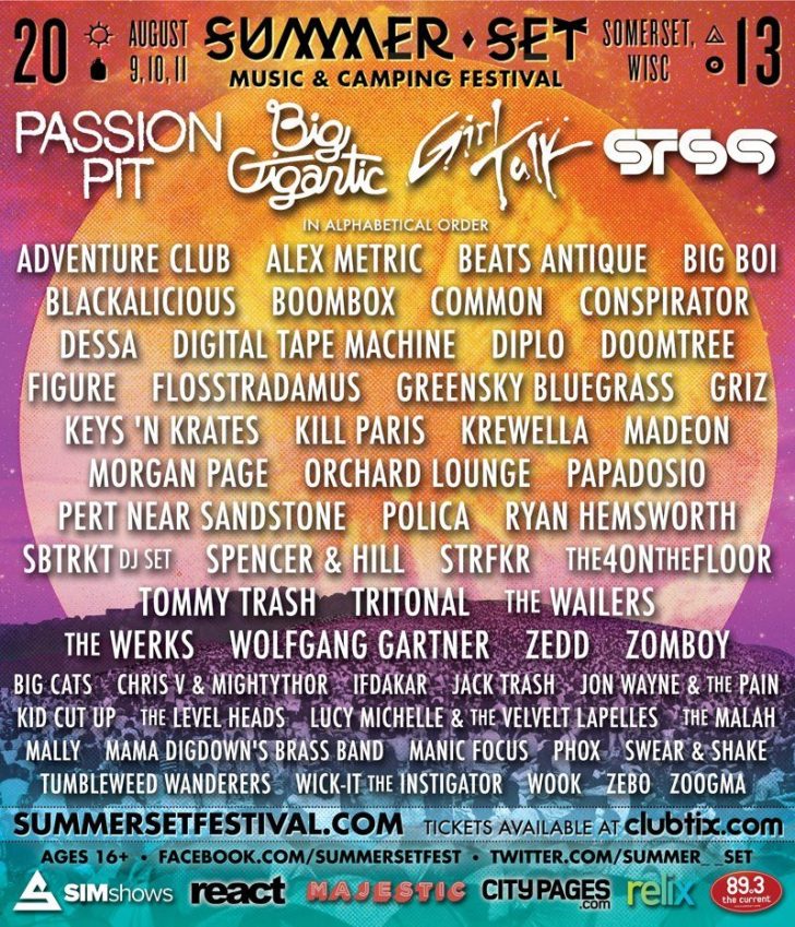 Summer Set Music & Camping Festival: Passion Pit, STS9, Big Boi, Big Gigantic, Girl Talk and more
