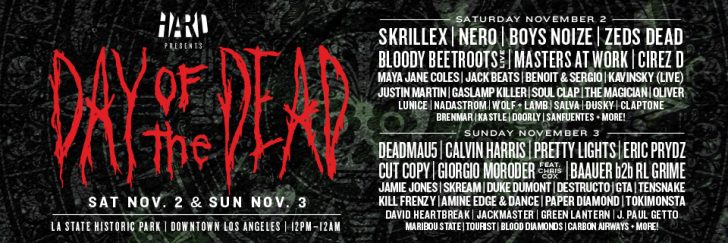 HARD Day of the Dead 2013 Lineup Announced: Skrillex, Nero, Deadmau5, Pretty Lights and more