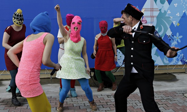 Pussy Riot attacked by Cossacks in Sochi