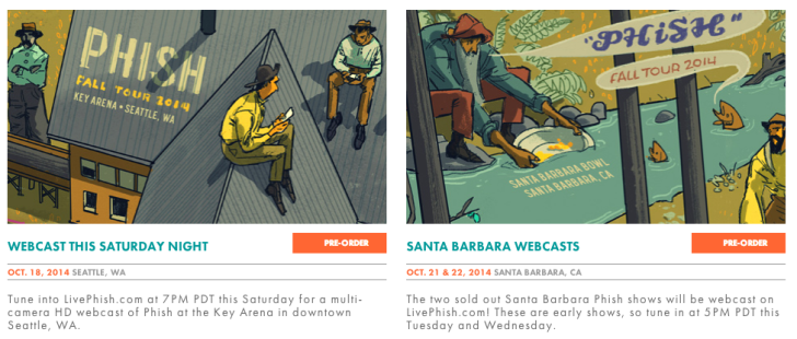 Phish to Offer Paid Webcasts from Seattle and Santa Barbara