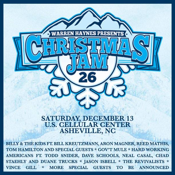 Warren Haynes Announces First Round Lineup for The X-Mas Jam, Asheville, NC 12.13.14