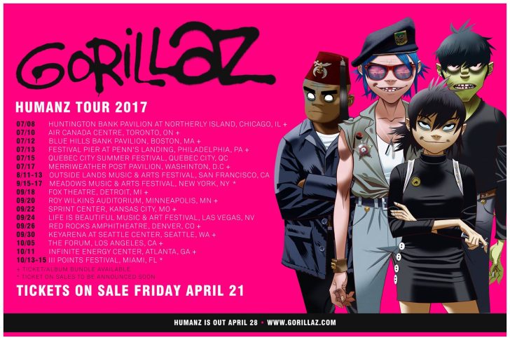 Humanz After All: Gorillaz Announce 2017 North America Tour Dates