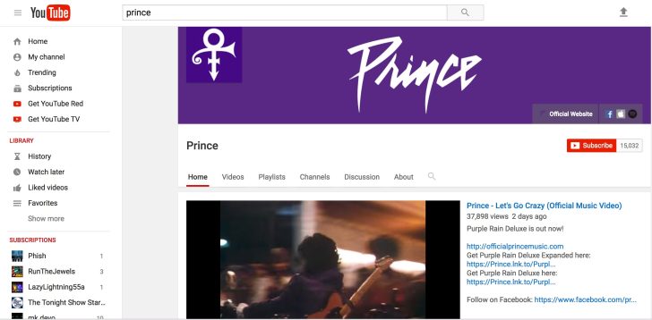 There Is Now a Prince YouTube Channel