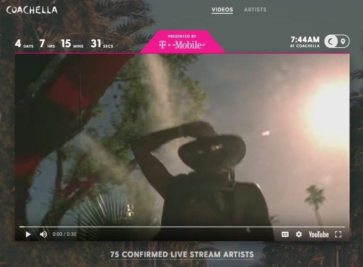 Watch Coachella 2018 Webcast on YouTube