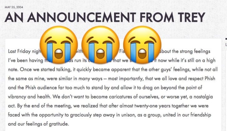 Phish Still Has Their Breakup Letter Published On Their News Archive