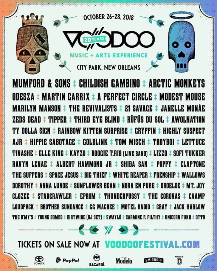 Voodoo Music Festival Announces 2018 Lineup: Mumford and Sons, Childish Gambino, ODESZA and more