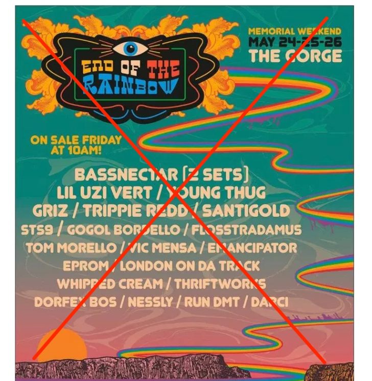 end of the rainbow 2019 festival at the gorge is postponed