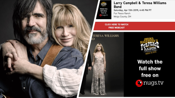 Larry Campbell and Teresa Williams Band Announce FREE Live Webcast @ Fur Peace Ranch Saturday Night