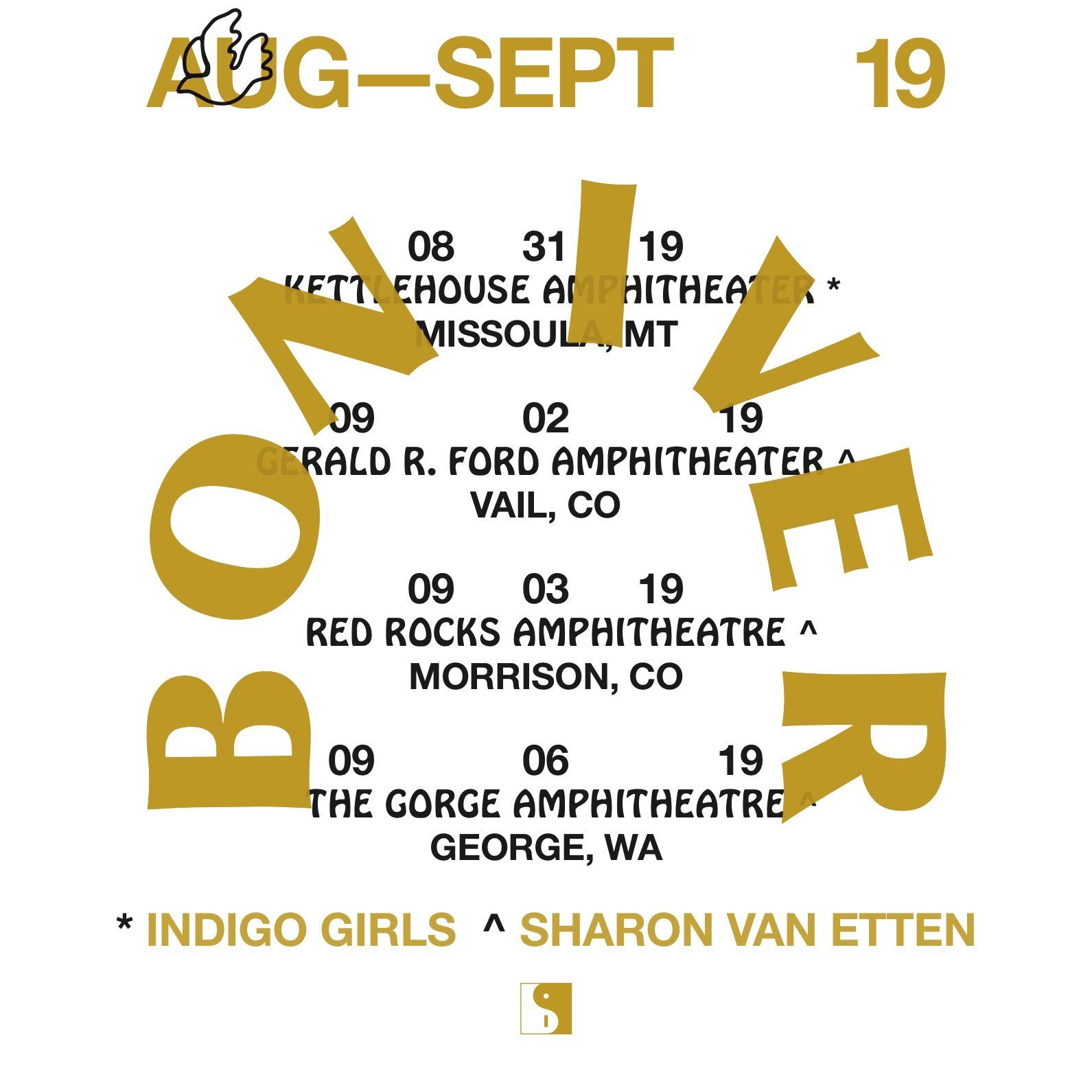 bon iver 2019 tour dates late summer 2019