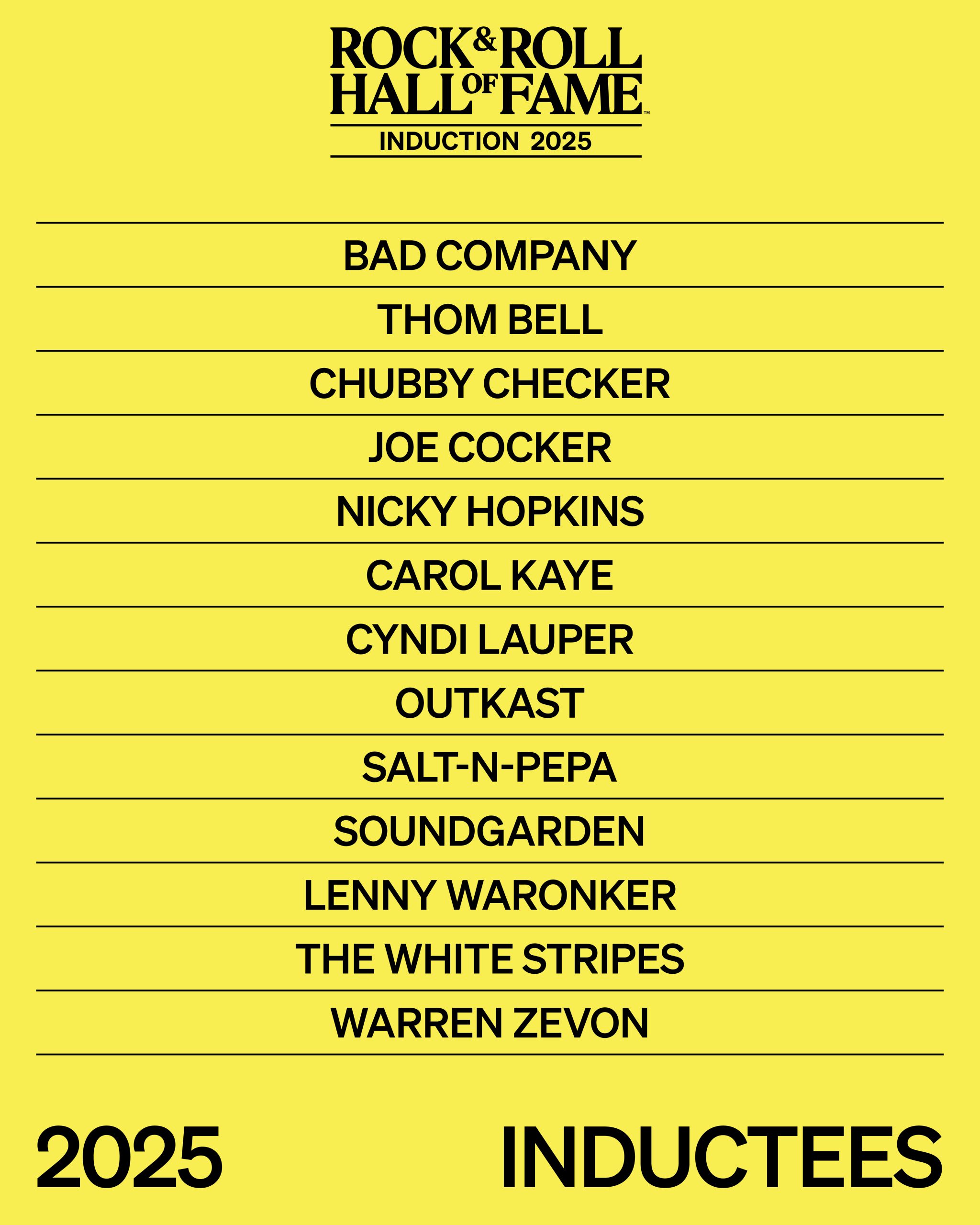 Rock and Roll 2025 Inductees Full List