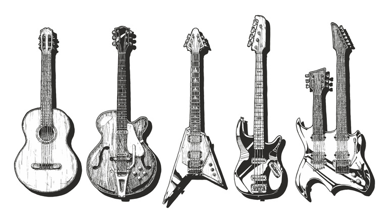 Different guitars from Surf Twang to Metal Shred