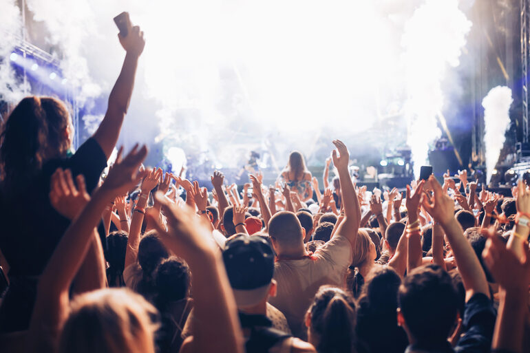 Crowd enjoying a music festival