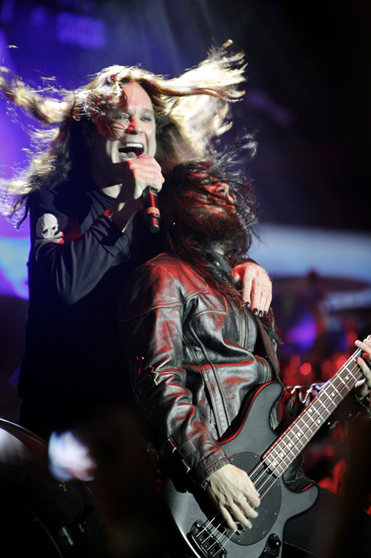 Ozzy performs live with his bassist