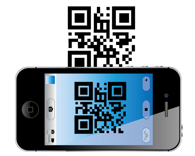 A phone scanning qr code