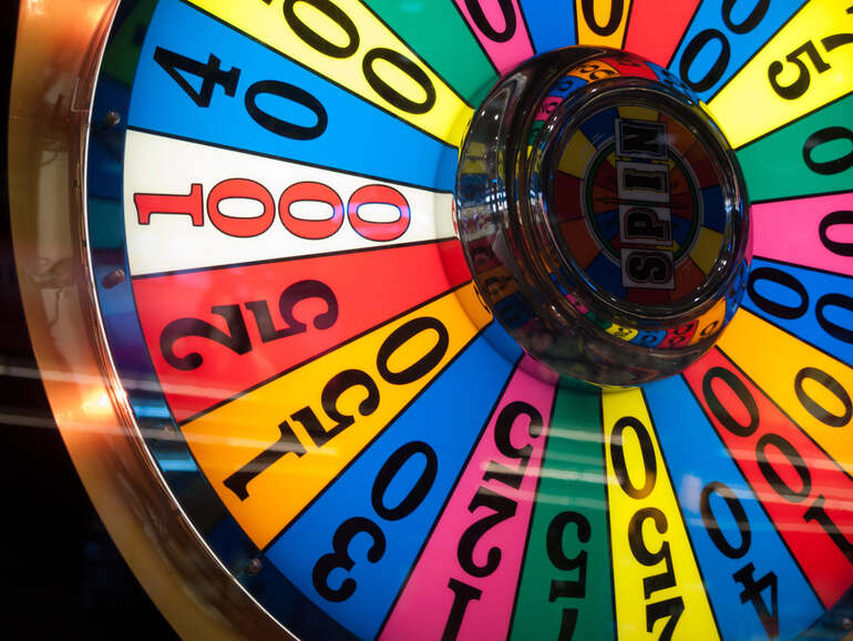 A wheel of fortune at a casino