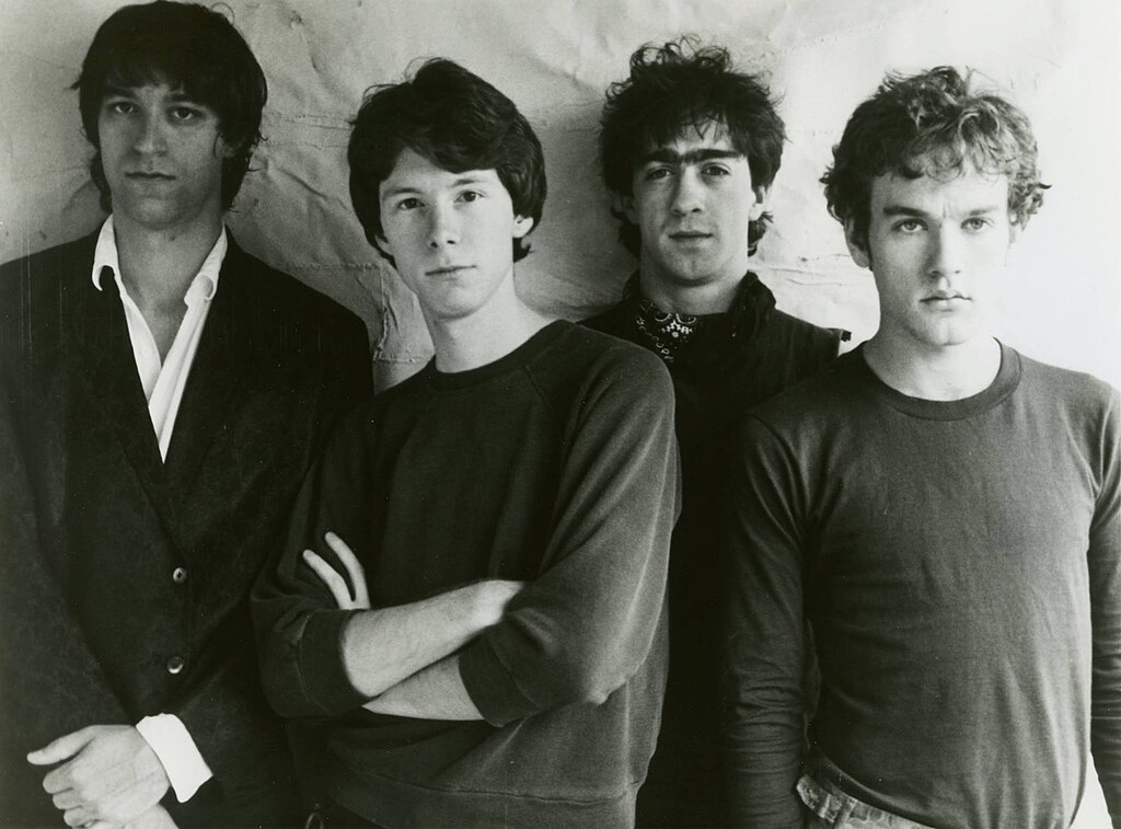 Promotional image of R.E.M. from 1983.