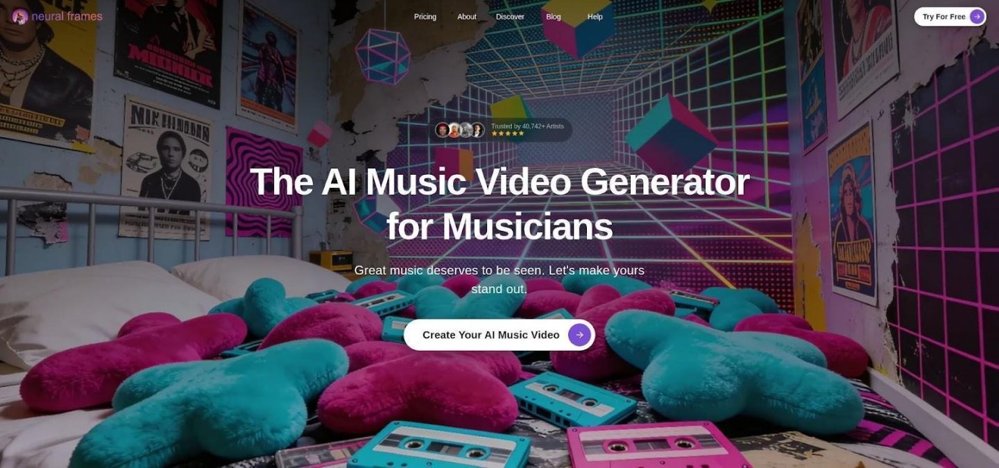 Neural Frames AI audio-reactive music video editor interface screenshot