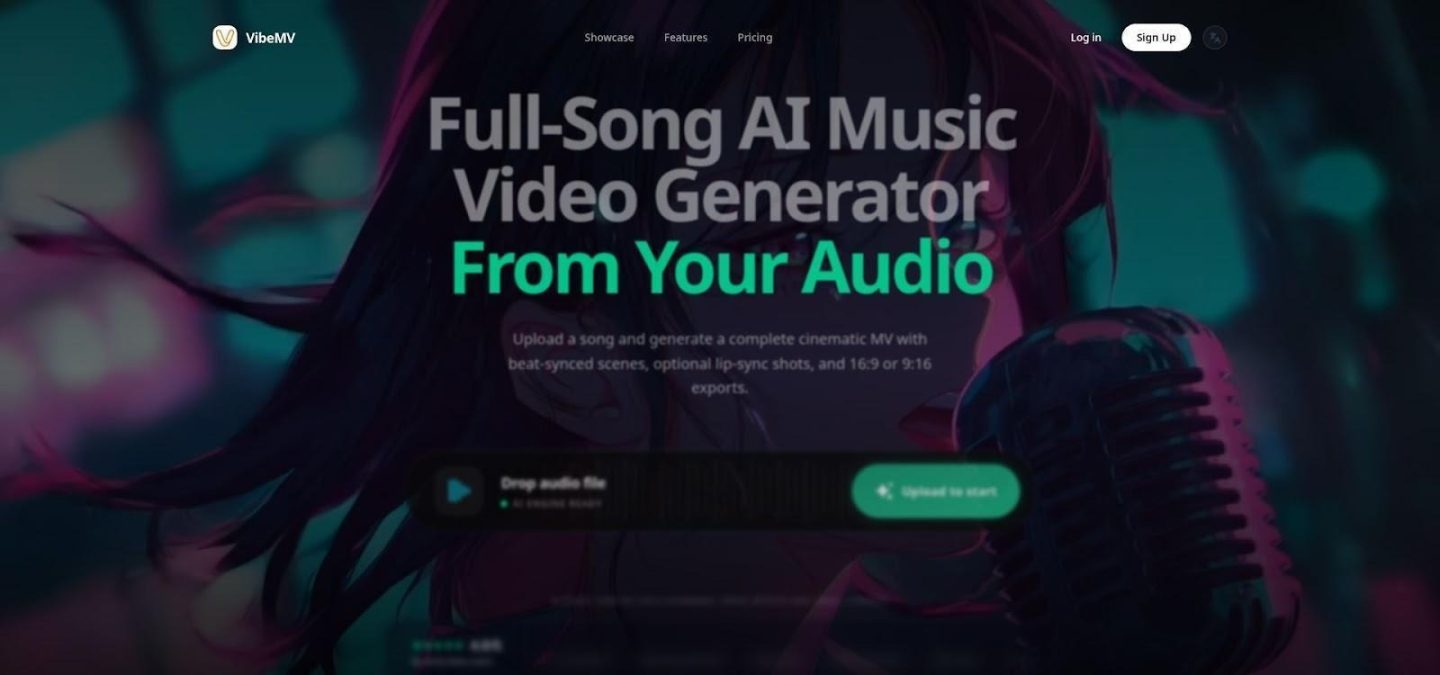 VibeMV storyboard and stage-ready avatar editor screenshot