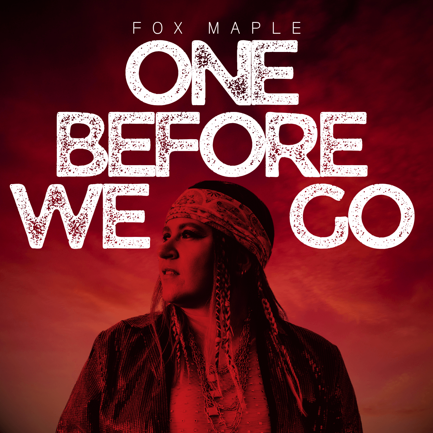 Fox Maple “One Before We Go” cover art featuring the singer against a red background.