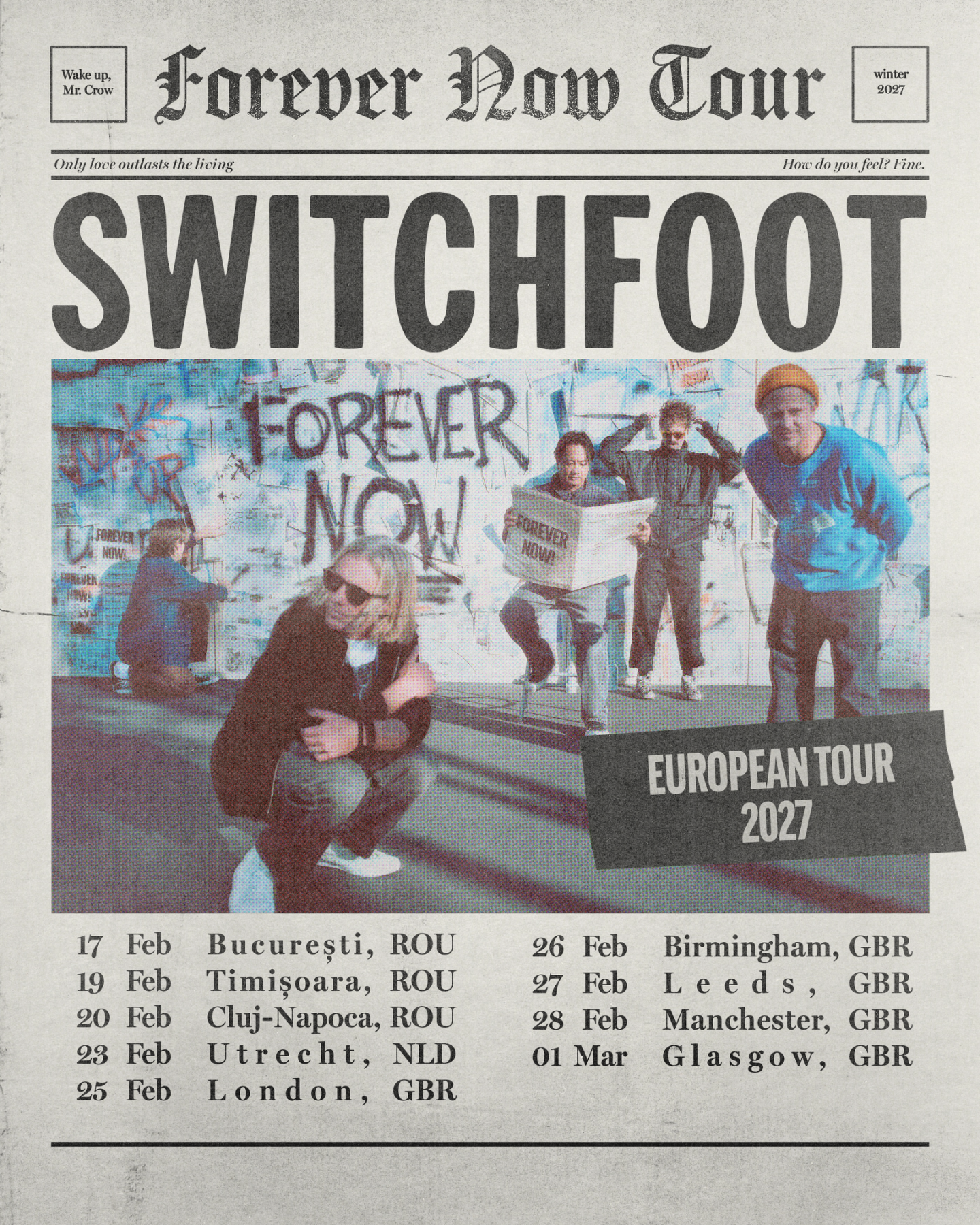 Switchfoot band photo for the Forever Now Tour